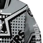 customized las vegas raiders star burst black varsity jacket best selling