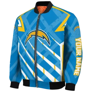 customized los angeles chargers chevron angles blue bomber jacket best selling