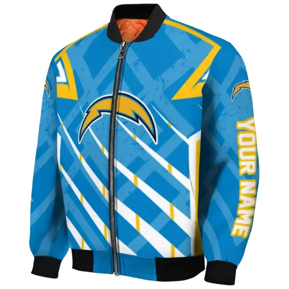 customized los angeles chargers chevron angles blue bomber jacket best selling