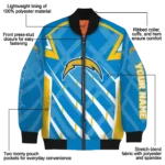customized los angeles chargers chevron angles blue bomber jacket best selling