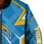 customized los angeles chargers chevron angles blue bomber jacket best selling