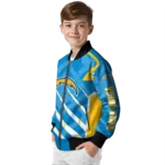 customized los angeles chargers chevron angles blue bomber jacket best selling