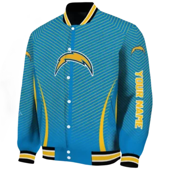 customized los angeles chargers chevron arrow blue varsity jacket best selling