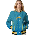 customized los angeles chargers chevron arrow blue varsity jacket best selling