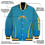 customized los angeles chargers chevron arrow blue varsity jacket best selling