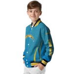 customized los angeles chargers chevron arrow blue varsity jacket best selling