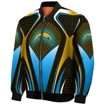 customized los angeles chargers mesh chest gold crocs black bomber jacket best selling