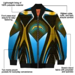 customized los angeles chargers mesh chest gold crocs black bomber jacket best selling