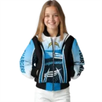 customized los angeles chargers mesh effect blue black bomber jacket best selling