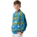 customized los angeles chargers pyramid shapes blue varsity jacket best selling
