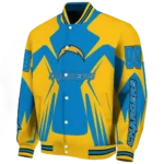 customized los angeles chargers spider mark blue gold crocs varsity jacket best selling