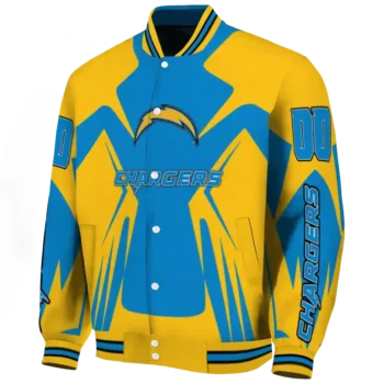 customized los angeles chargers spider mark blue gold crocs varsity jacket best selling