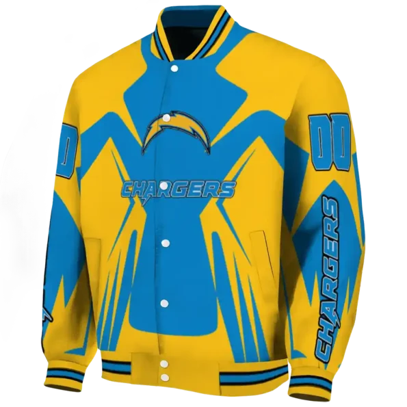 customized los angeles chargers spider mark blue gold crocs varsity jacket best selling