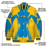 customized los angeles chargers spider mark blue gold crocs varsity jacket best selling