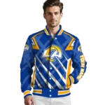 customized los angeles rams chevron angles blue varsity jacket best selling