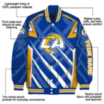 customized los angeles rams chevron angles blue varsity jacket best selling
