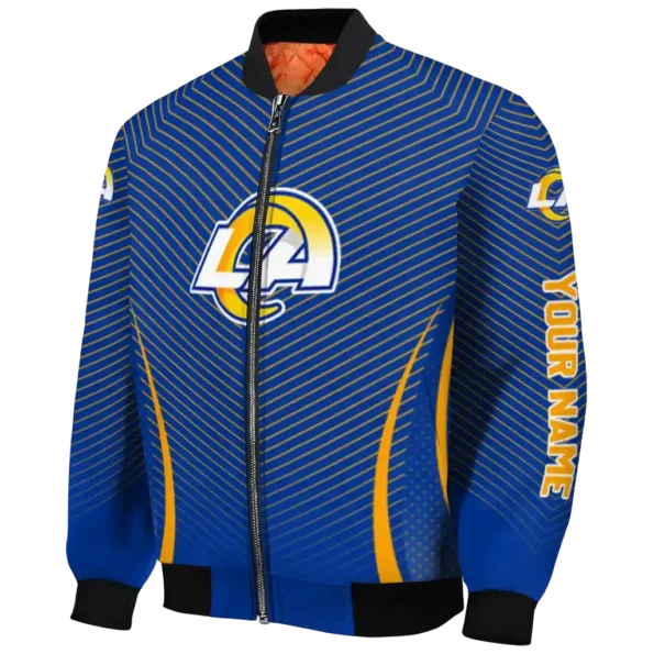 customized los angeles rams chevron arrow blue bomber jacket best selling