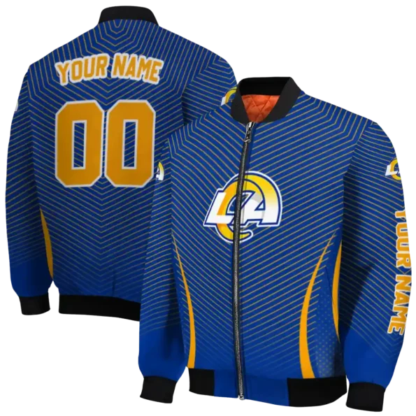 customized los angeles rams chevron arrow blue bomber jacket fashion forward