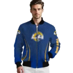 customized los angeles rams chevron arrow blue bomber jacket best selling