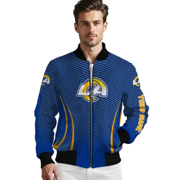 customized los angeles rams chevron arrow blue bomber jacket high quality