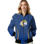 customized los angeles rams chevron arrow blue bomber jacket best selling