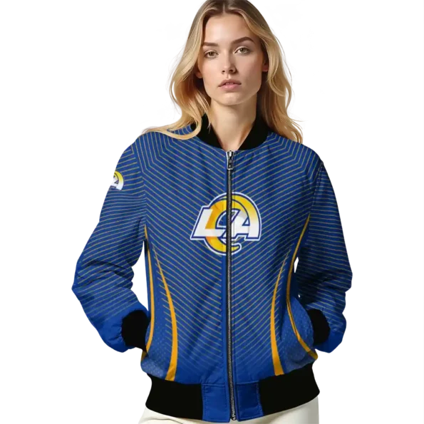 customized los angeles rams chevron arrow blue bomber jacket latest model