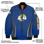 customized los angeles rams chevron arrow blue bomber jacket best selling