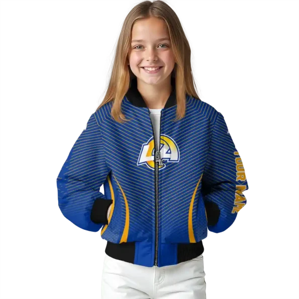 customized los angeles rams chevron arrow blue bomber jacket top rated