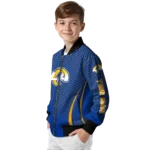 customized los angeles rams chevron arrow blue bomber jacket best selling