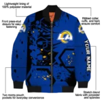 customized los angeles rams hexagon cluster blue black bomber jacket best selling