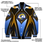 customized los angeles rams mesh chest orange crocs black varsity jacket best selling