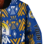 customized los angeles rams pyramid shapes blue bomber jacket best selling
