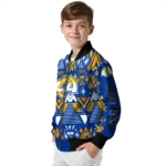 customized los angeles rams pyramid shapes blue bomber jacket best selling
