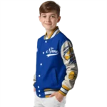 customized los angeles rams razorback outline blue nude varsity jacket best selling
