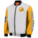 customized los angeles rams speckled arms blue gray bomber jacket best selling