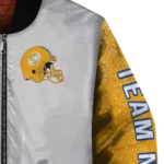 customized los angeles rams speckled arms blue gray bomber jacket best selling