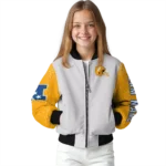 customized los angeles rams speckled arms blue gray bomber jacket best selling