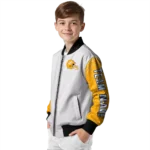 customized los angeles rams speckled arms blue gray bomber jacket best selling