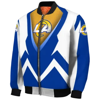 customized los angeles rams v stripes blue white bomber jacket best selling
