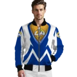 customized los angeles rams v stripes blue white bomber jacket best selling