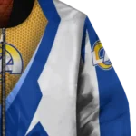 customized los angeles rams v stripes blue white bomber jacket best selling