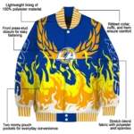 customized los angeles rams winged blaze blue white varsity jacket best selling
