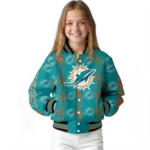customized miami dolphins bolt stripe aqua varsity jacket best selling