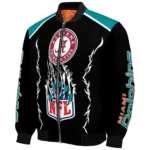 customized miami dolphins claw blood aqua black bomber jacket best selling