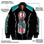 customized miami dolphins claw blood aqua black bomber jacket best selling