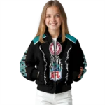 customized miami dolphins claw blood aqua black bomber jacket best selling