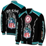 customized miami dolphins claw blood aqua black varsity jacket best selling