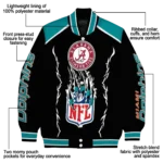 customized miami dolphins claw blood aqua black varsity jacket best selling