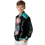 customized miami dolphins claw blood aqua black varsity jacket best selling
