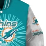 customized miami dolphins ferris arena aqua white varsity jacket best selling